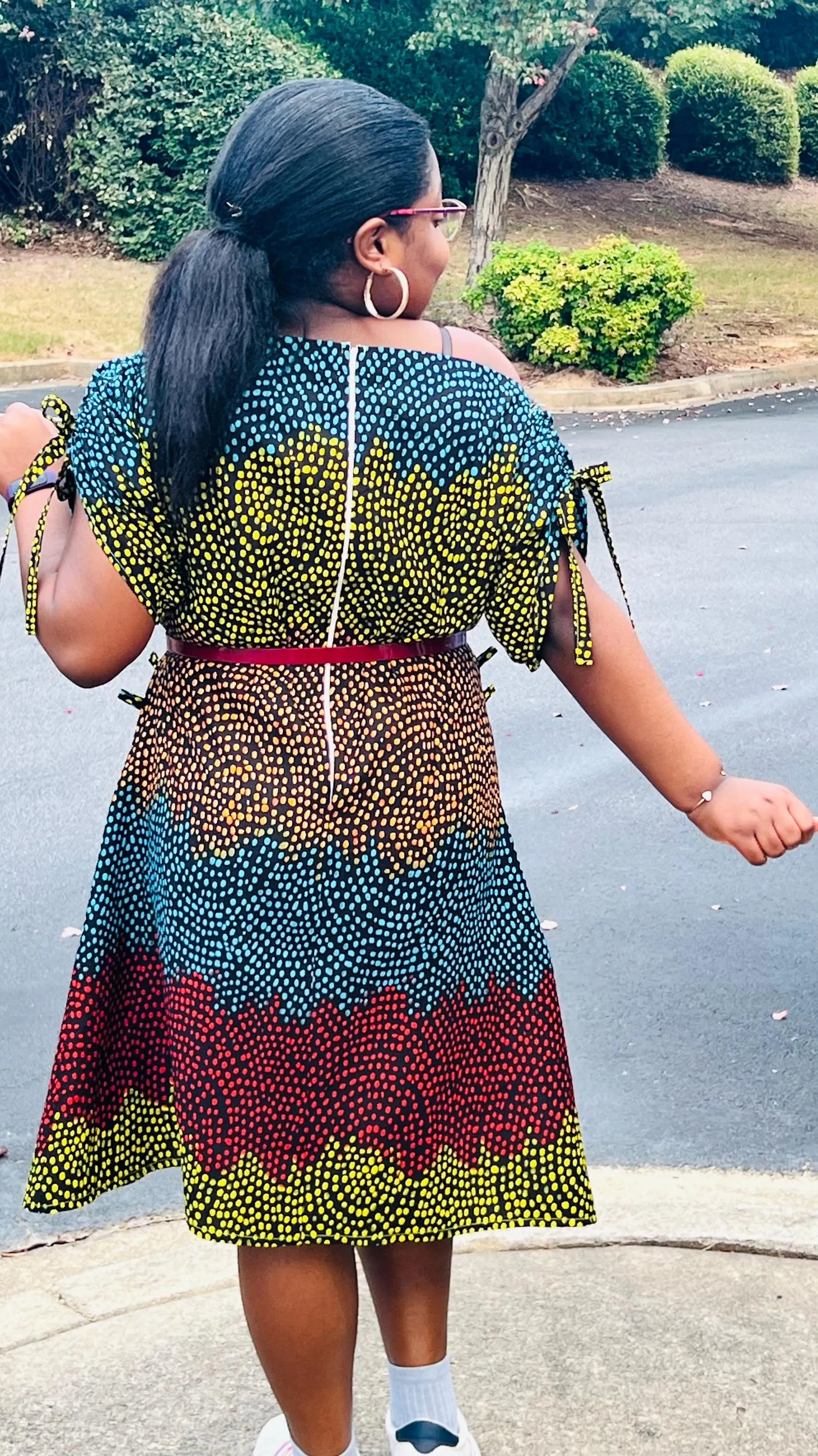 Women's African Style A-Line Ruched Dress | DelightfulCouture