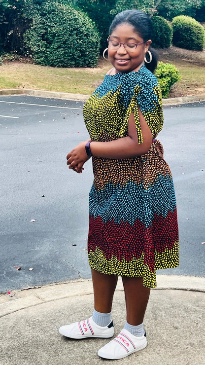 Women's African Style A-Line Ruched Dress | DelightfulCouture