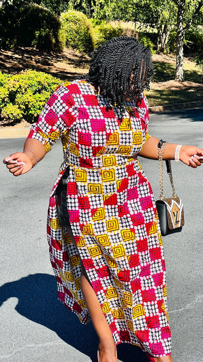 Women's African Style Long Pencil Dress | DelightfulCouture