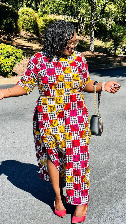 Women's African Style Long Pencil Dress | DelightfulCouture